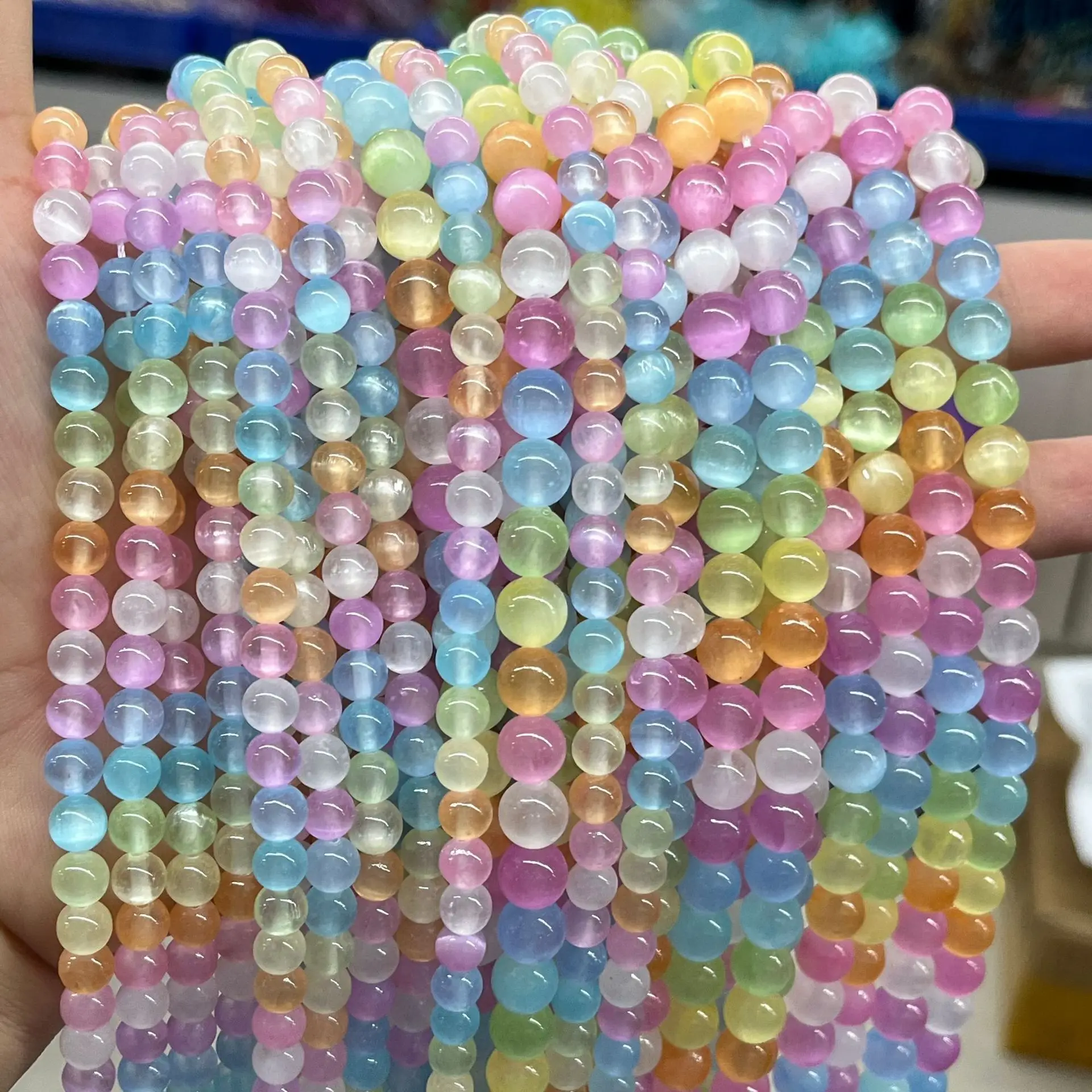 CJ 8mm Natural colorful beads high quality loose round shape natural stone beads for jewelry making