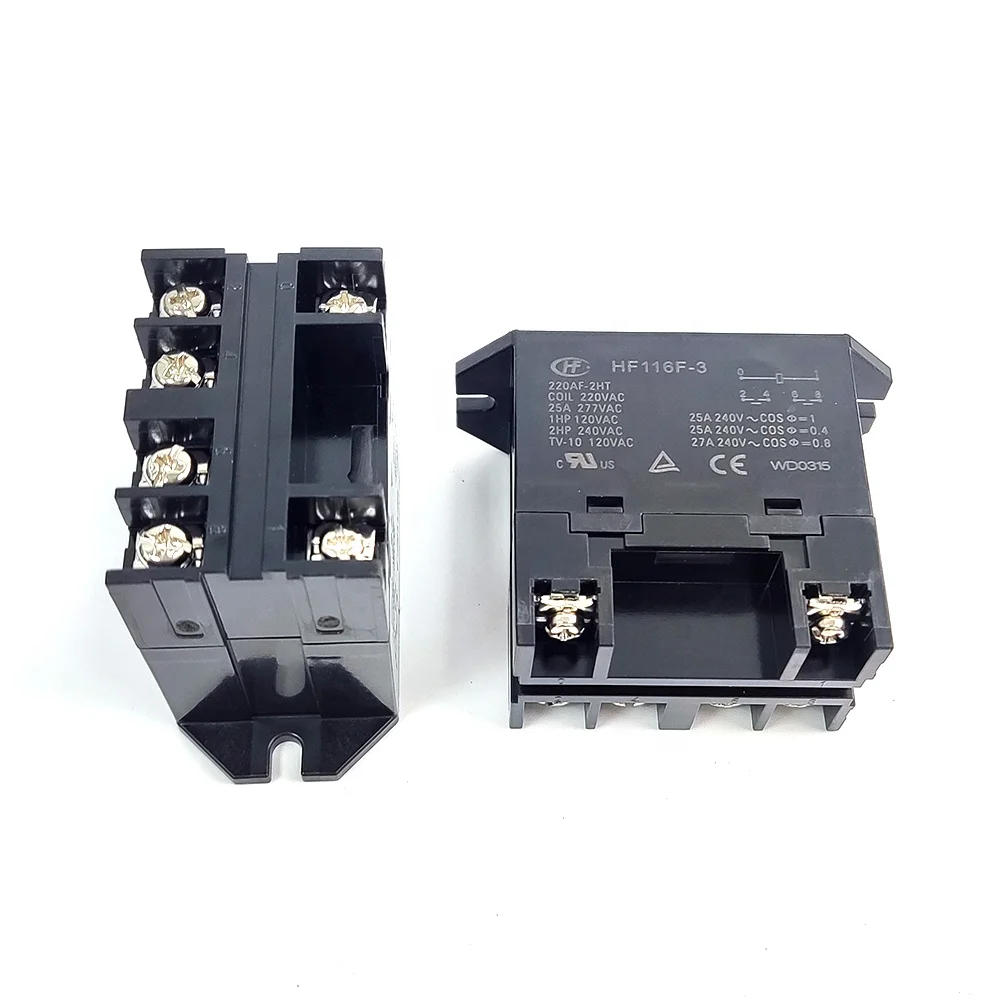 HF hongfa relays manufacturer  220VAC 25A HF116F-3 220AF-2H HF116F-3/220AF-2HT for compatible  EL2U DEC relay
