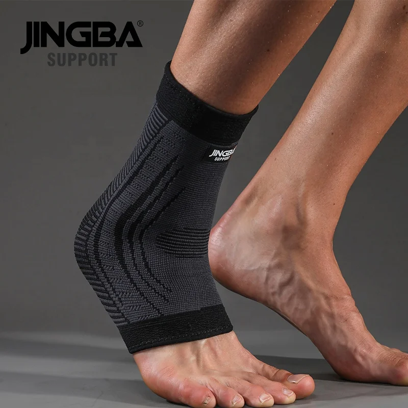 JINGBA Custom Logo Elastic Ankle Support Brace 3D Knitted Compression Ankle Sleeve gym pressurized socks adjustable Ankle Brace