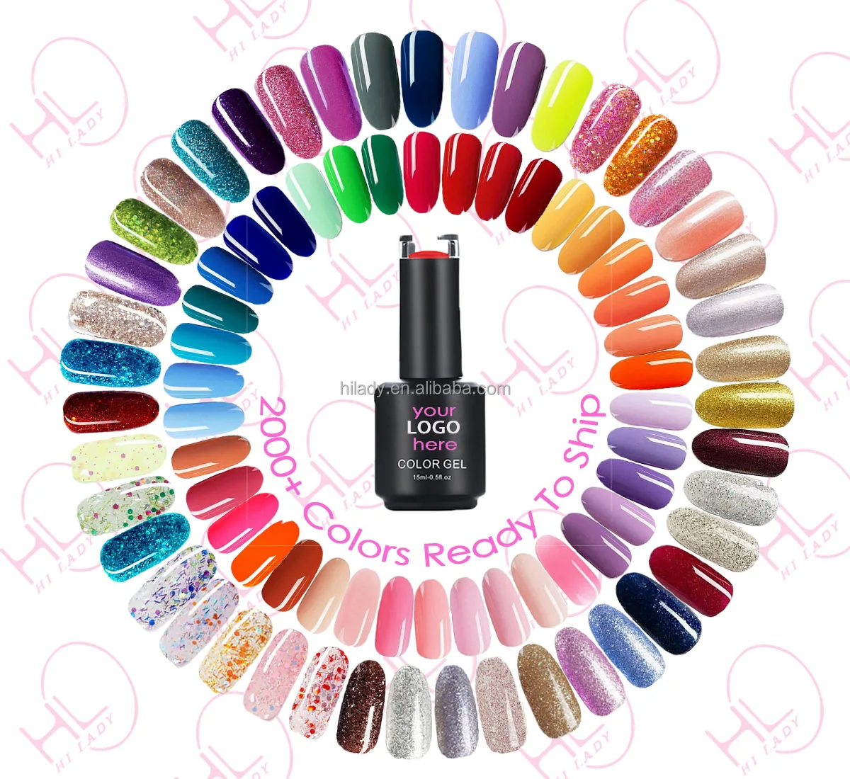 Hilady Wholesale China Nail Gel Supplier OEM Bottles Private Label Colors Soak Off  nails polish colour uv gel Nail Polish