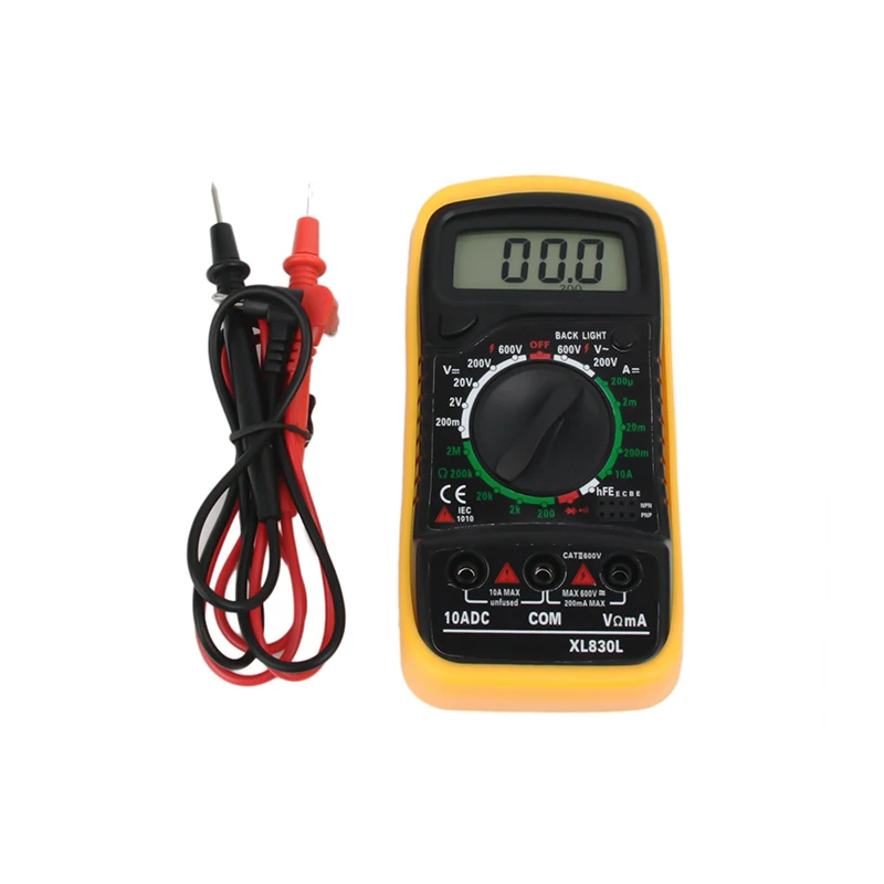 XL-830L Portable Digital AC/DC mastech Electrical Multimeter Backlight Ammeter Voltmeter Ohm Tester Meter Handheld LCD