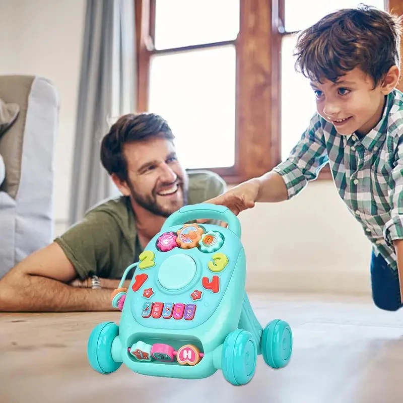 Istaride Baby Sit to Stand Walkers Toy Kids Activity Play Center with Musical Learning Push Walker Baby Toddlers Walker Push Toy