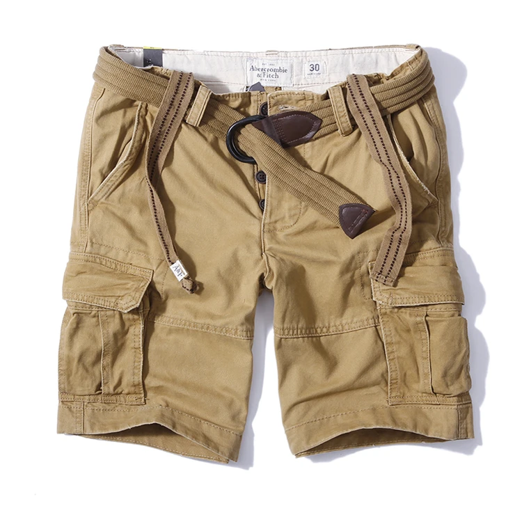 wholesale custom 6 pockets high quality loose fit cargo shorts cotton baggy shorts