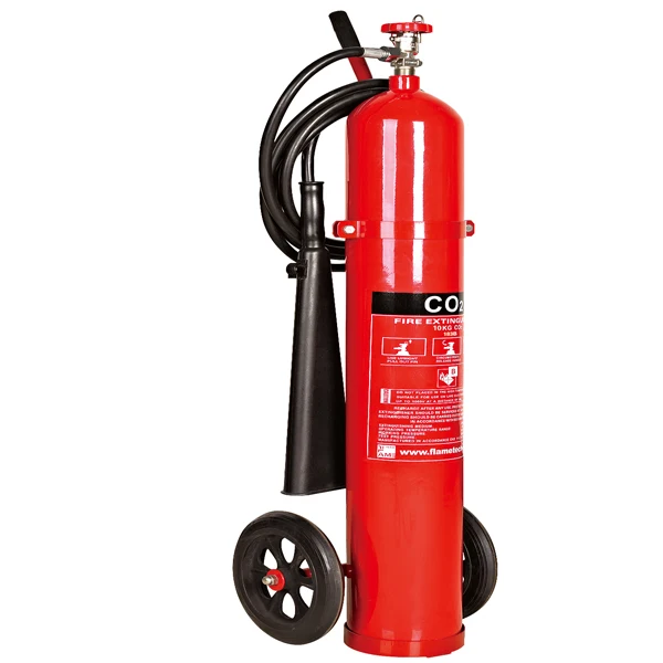 20KG CO2 Trolley Fire Extinguisher Carbon steel CK45 fire fighting Wheeled trolley type extinguisher 10KG