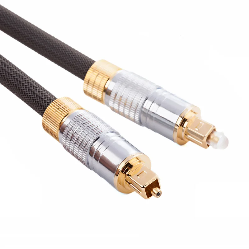High Quality Gold Plug Digital Fiber Optical Audio Toslink Cable 1/1.5/2/3/5M