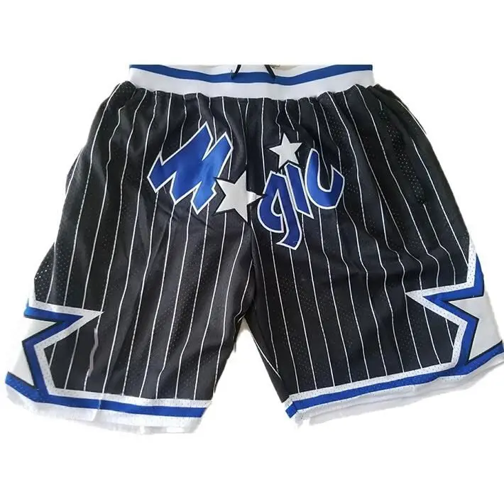 Wholesale Just Mens Don Throwback Basketball Shorts Hip Hop Magic Polyester Quick Dry Embroidery Mesh Sports Wear With Logo
