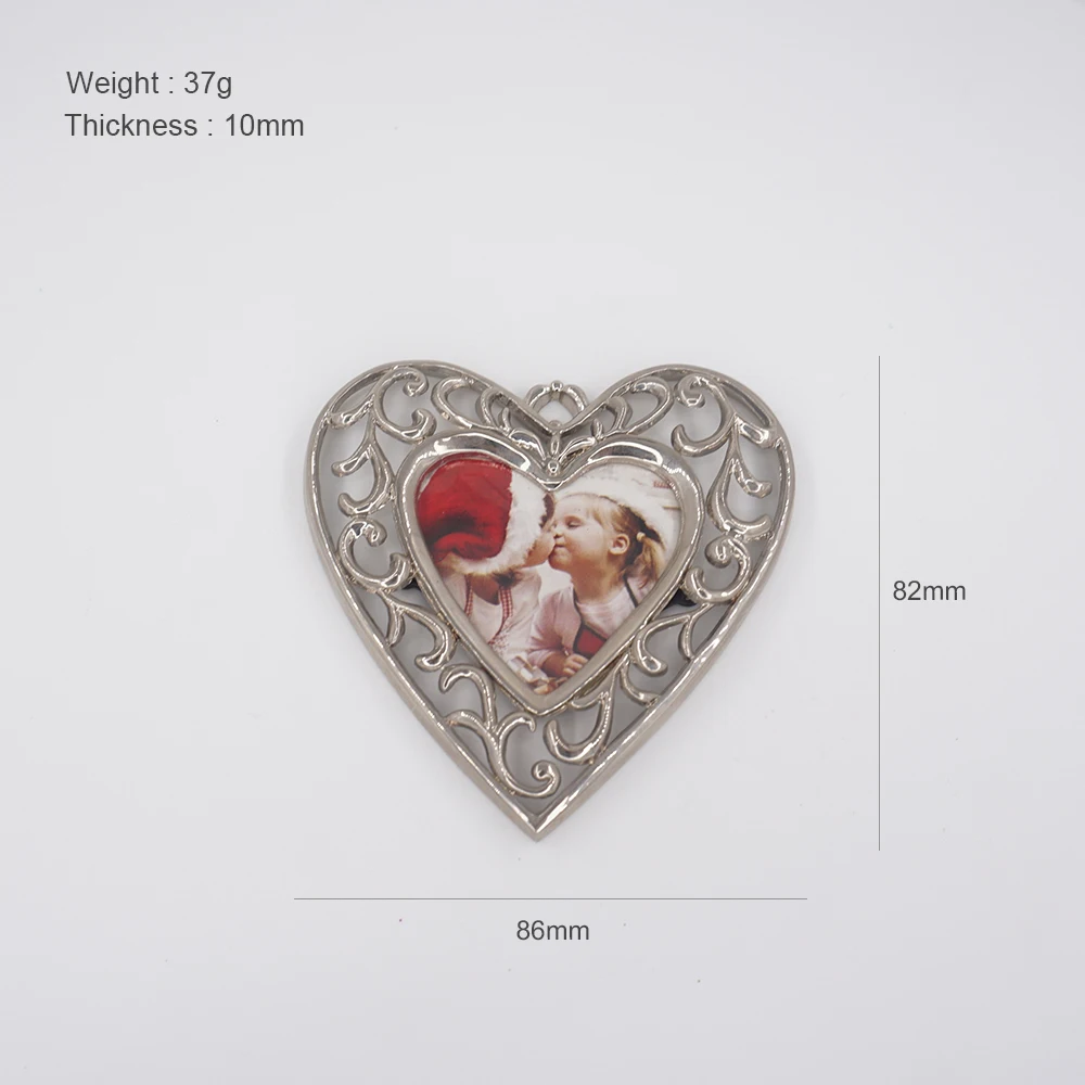 Felt Heart Shape Photo Frame Pendant Metal Blank Christmas Hanging Tree Ornament Decoration