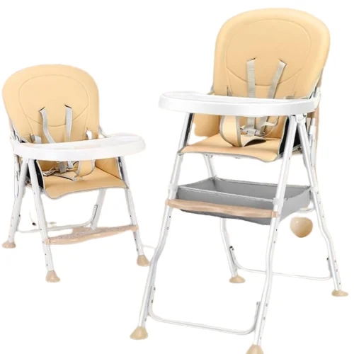 Leather baby high chair Feeding chair  baby feeding chair portable