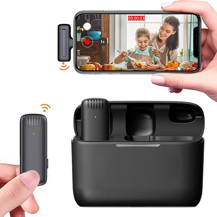 YLW Manufacturers Tiny Wifi Handless Digital Universal Rechargeable Portable BT Lapel Podcast Lavalier Condenser Microphones
