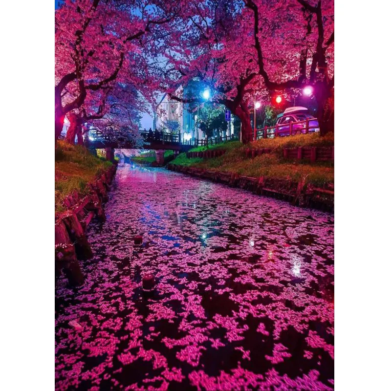 Foreign trade new 5D diamond painting flower stream water paste diamond cross embroidery decorative painting diamond embroidery