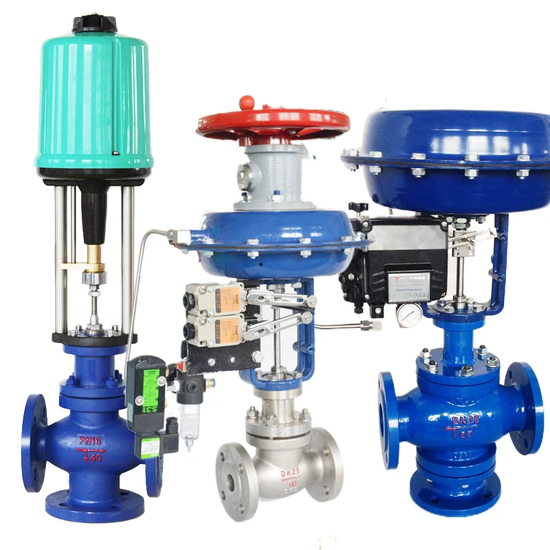 Factory Made Small Balanced Trim Control 3 Way Mixing Valve With Actuator