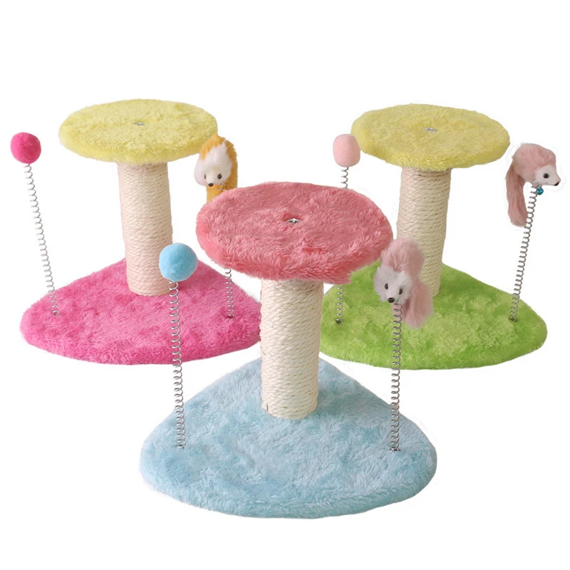 Factory Wholesale Pet Toys Cat House Cat Scratcher Tree Cat Climbing Frame with Ball and Mouse