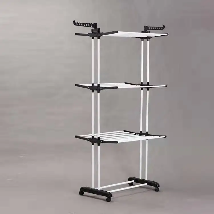 Winged Foldable 3 Layers Clotheslines Stand Drying Rack Laundry 3.8kg Towel