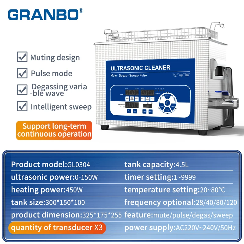 Ultrasound Cleaner 4.5L Ultrasound Cleaner For Glasses Jewelry Teeth Brush Glasses Ultrasonic Cleaner With Ultra Sonic