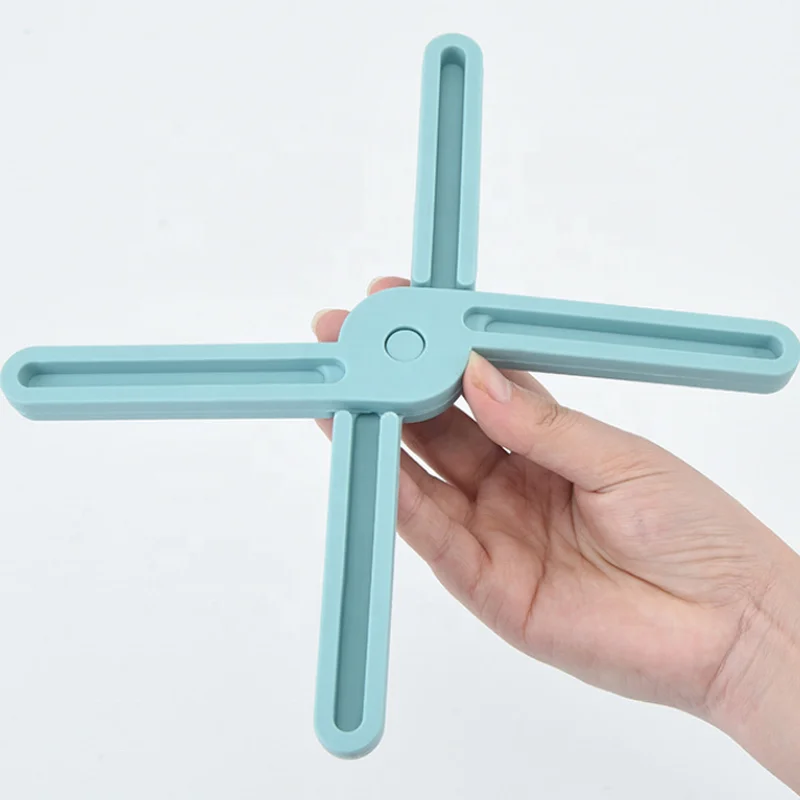 X Shaped Silicone Cup Mat Table Pad Heat Resistant Non Slip Pot Mat Foldable Coaster Detachable Expandable Trivet Mat