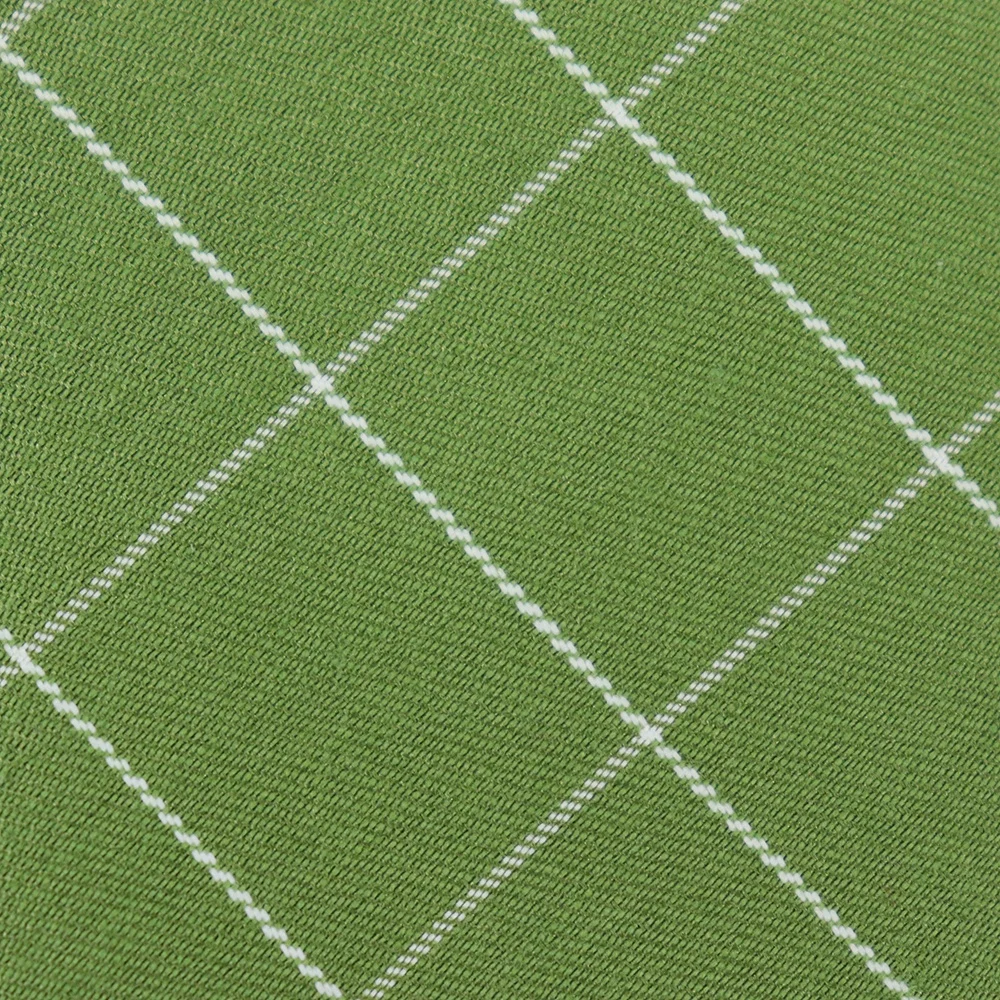 Wholesale Green Cotton Woven Jacquard Plaid Necktie Customized Label Students Slim Skinny Neckties