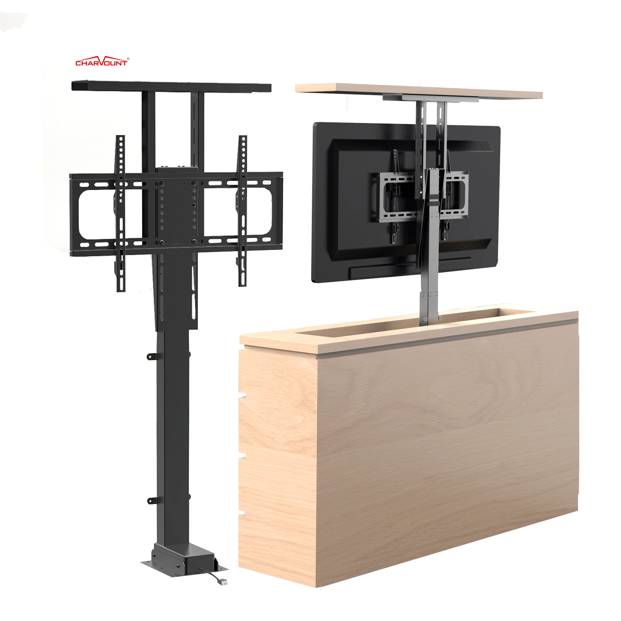 Charmount Compact Electric Auto Motorised Tv Lift Stand With Remote Control