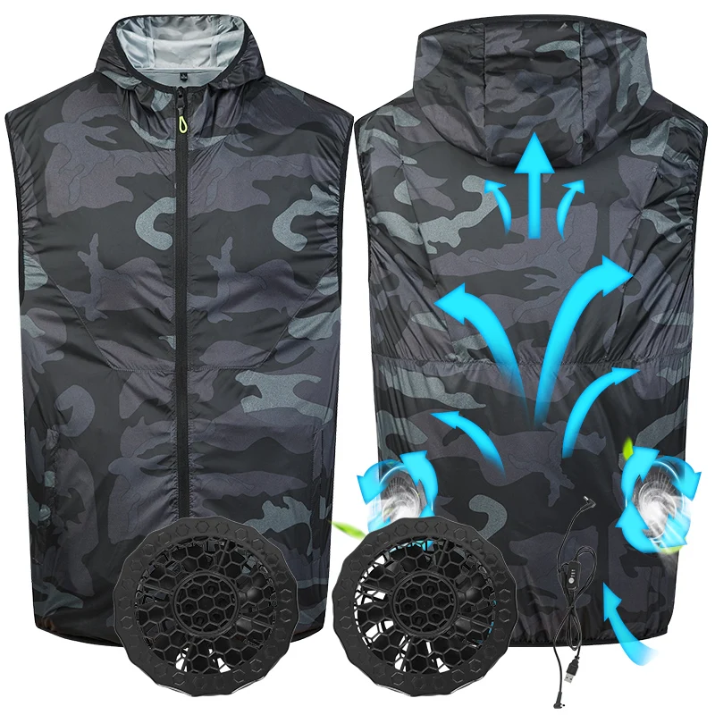 Stay away from the heat High-tech breathable cooling equipment electric vest Personal cooling Jacket Air Conditioner Hooded Vest