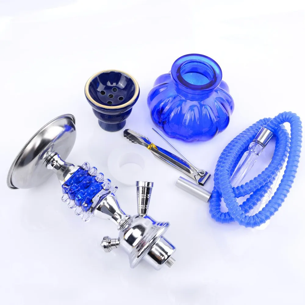 Small black single pipe crystal glass pipe Arabian shisha full set of household KTV single hookah