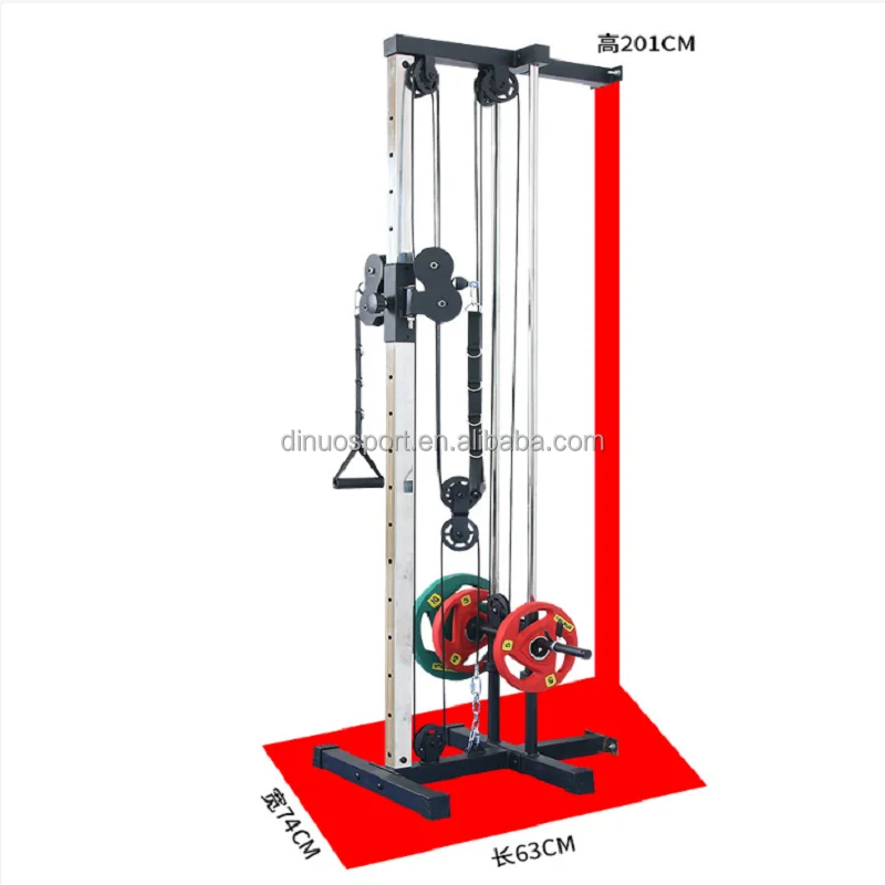Home Using Adjustable Wall Cable  Pulley System Squat Rack Lat Pull Down Trainer  Plate Loaded cable Station  Machine
