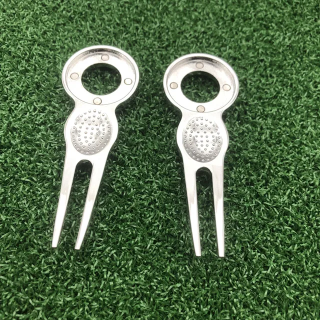 Аксессуары для гольфа оптом в наличии насыпью Магнитный чистый шар зеленый шаг металлическая вилка для гольфа ремонтный инструмент Divot