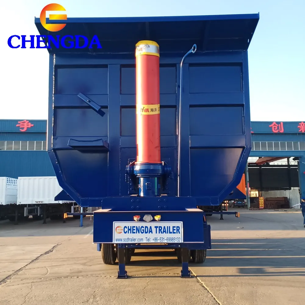 Used Tandem 50 Ton 3 Axles Hydraulic Dumper Tipping Dump Semi Trailer