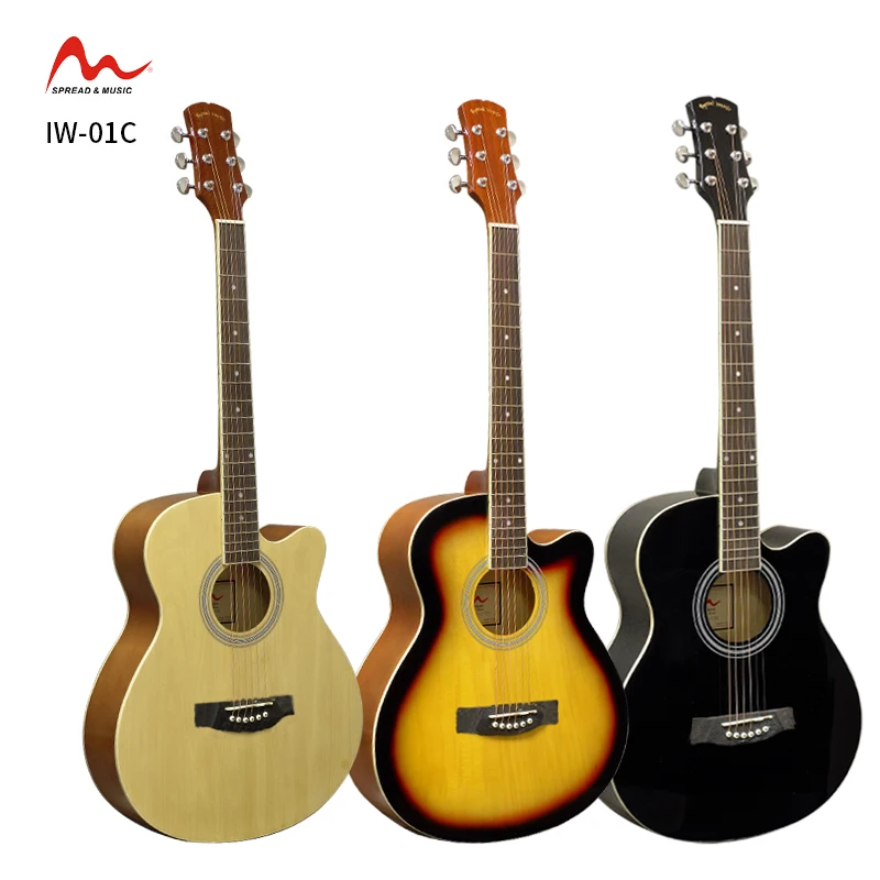 OEM 40inch guitar light wood linden IW-01C shijie guitar beginner acoustic guitar