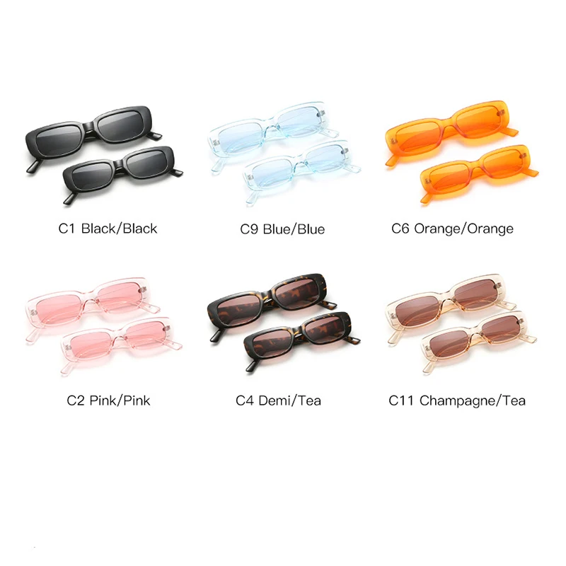 1 Set 2 pcs Matching Mother and Daughter Small Shades Square Kids Sun Glasses Mommy and Me Sunglasses 2021