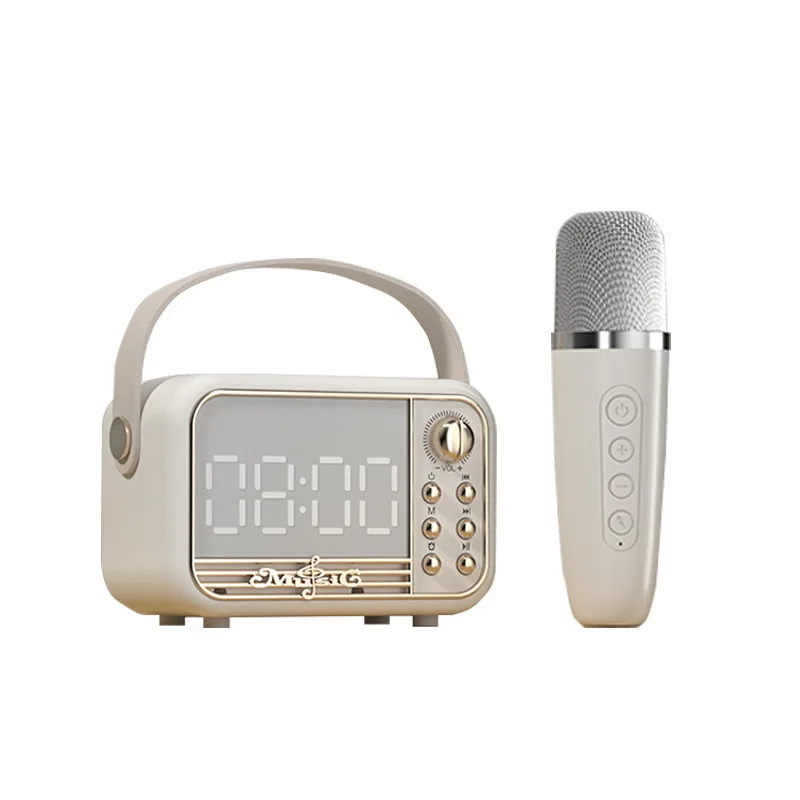 Mini Retro wireless speaker Outdoor portable speaker with smart microphone.