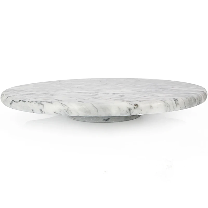 
CHEFMADE Birthday Wedding food Pastry baking Revolving Display Decorating Turntable Natural marble cake stand 