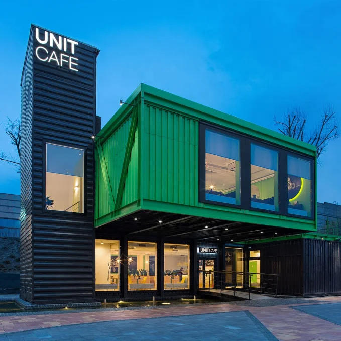 high quality e container house for shop Flat pack Prefabricated homes Container House new technology container