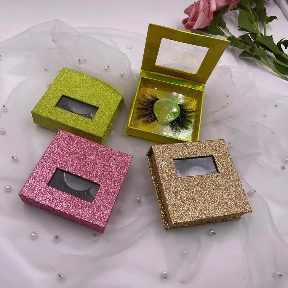 
Luxury Empty Clear Transparent Crystal Packing Box Private label Custom Eyelash Packaging 