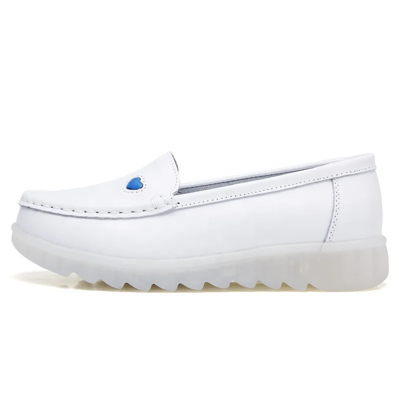 Fashion Hospital Transparent Jelly Nurse Shoes Woman Air Sole Women Leather Nursing Shoe White Custom Wholesale
