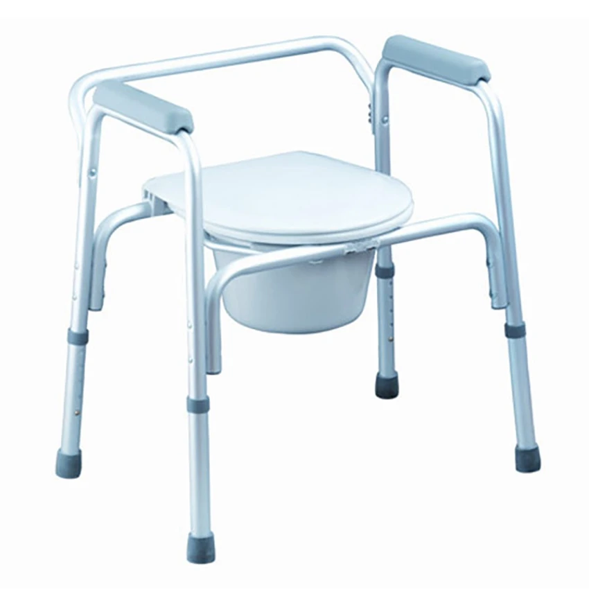 Factory direct sales shower chair for the elderly, mobile commode chair, folding commode chair with wheels