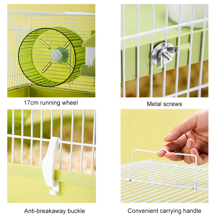 Customized Convenient Luxury Chinchilla Cage Wire Hamster Cage With Handle