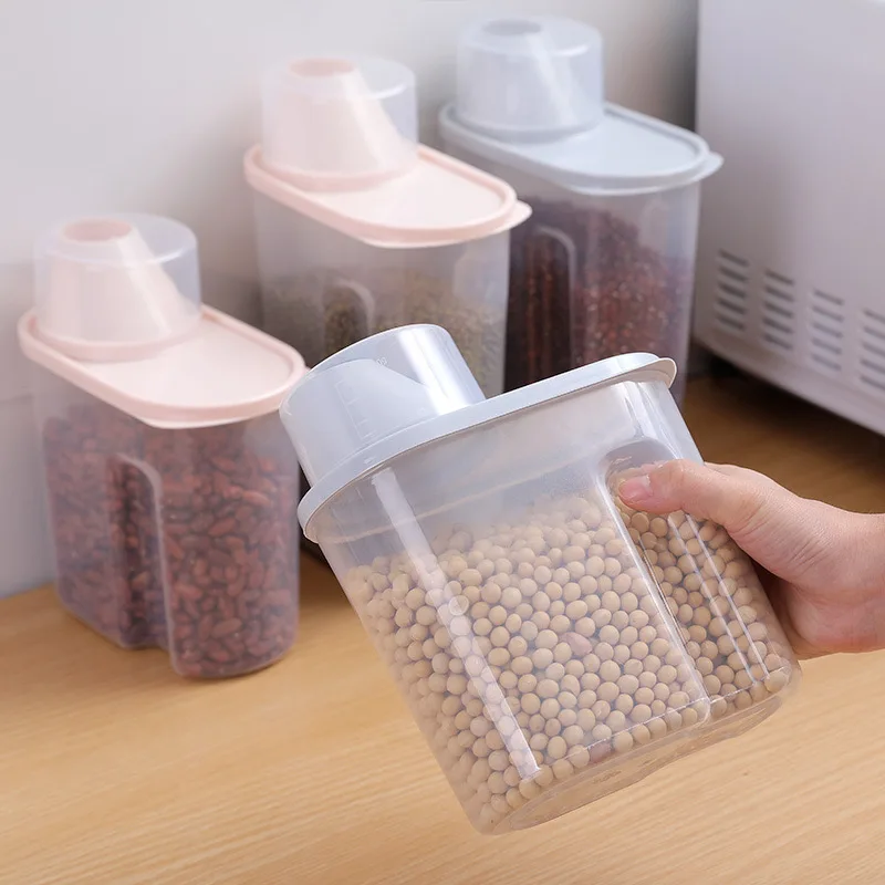 2024 Rice Dispenser Kitchen Multi-function Plastic Grain Storage Box For Kitchen With Dispenser Food  Dispenser Rice Storage