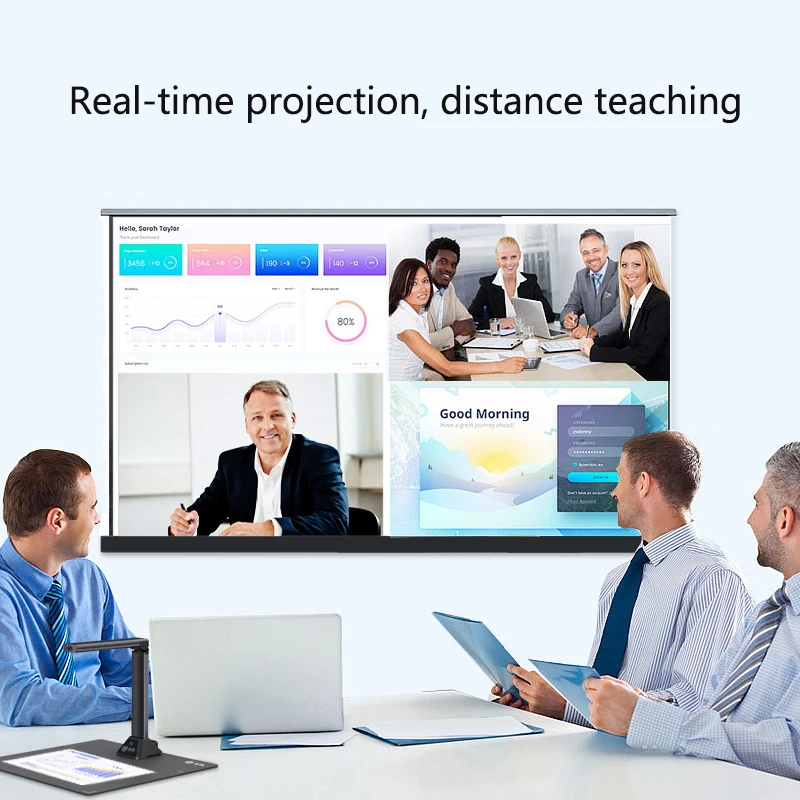 A4 High Speed Document Scanner Online Teaching IC Card Scan OCR Recogntion Software Support Portable Document Scanner Camera