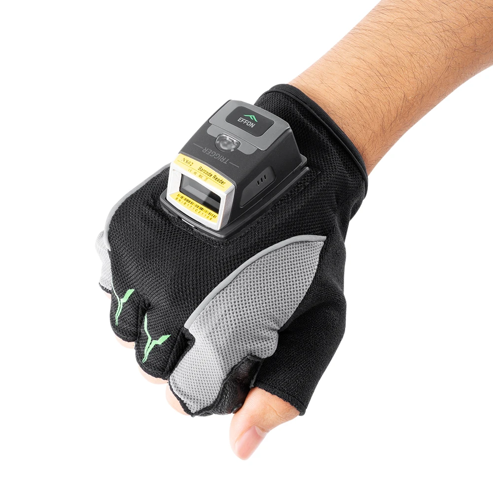 Wireless Blue Tooth Laser wearable hand Wrist Mounted Barcode scanner with finger trigger glove