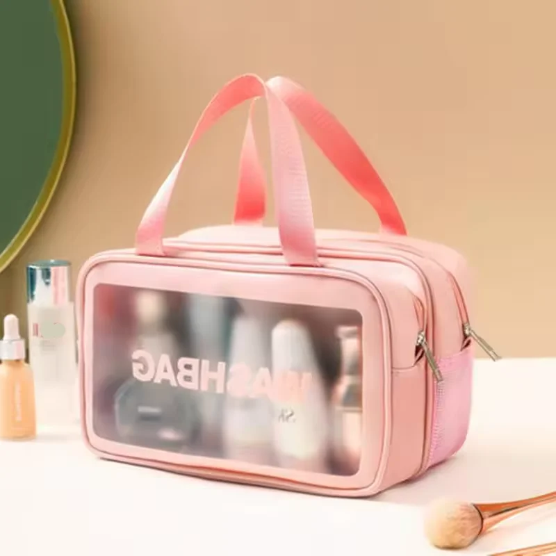 Wholesale Custom Logo Printed Eco-friendly Fashion Toiletry Travel Women Makeup Bag Pu Cosmetic Bags