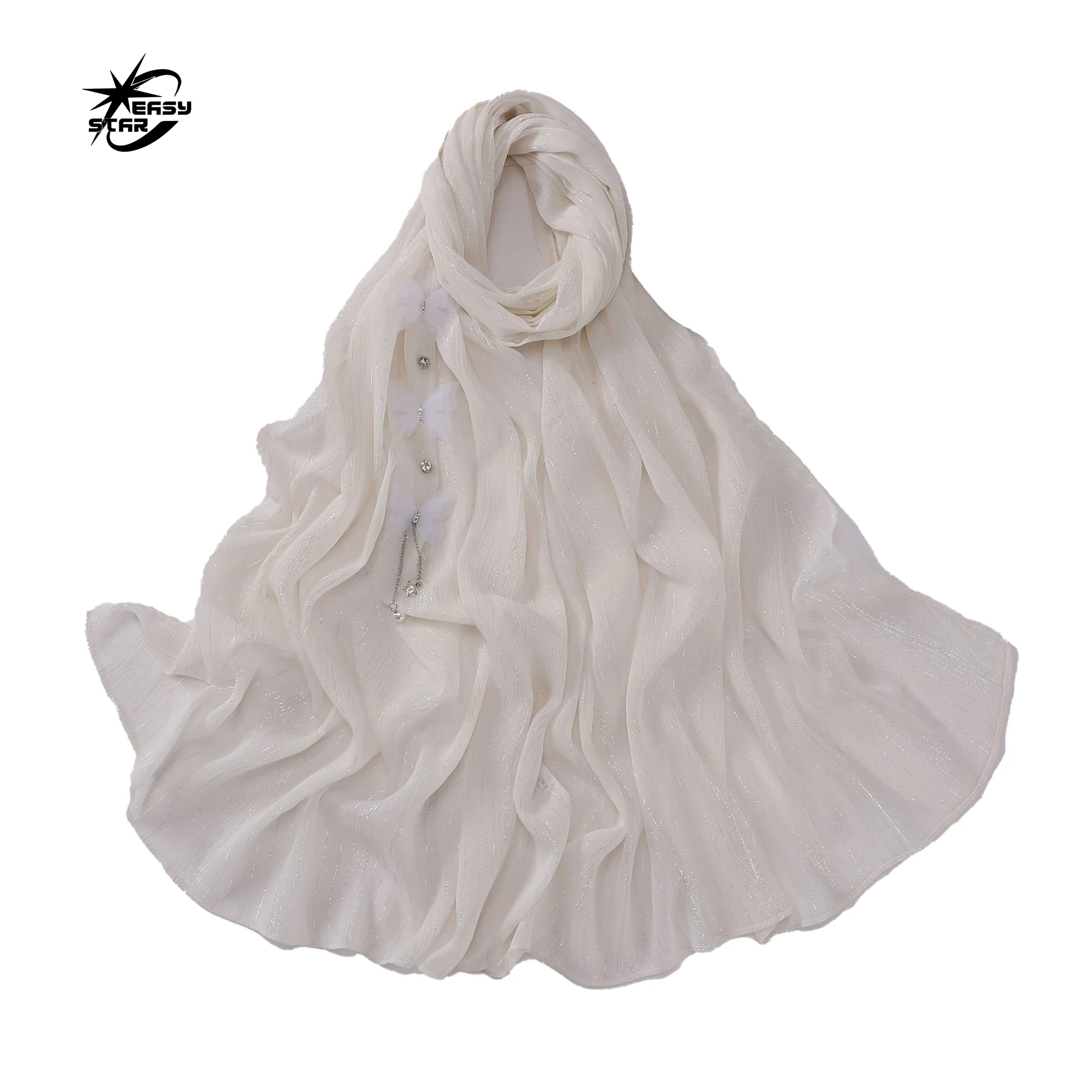 News Sequin Flower Decorative Headscarf Head Wrap Head Muslim Twist Turban Hats hijab