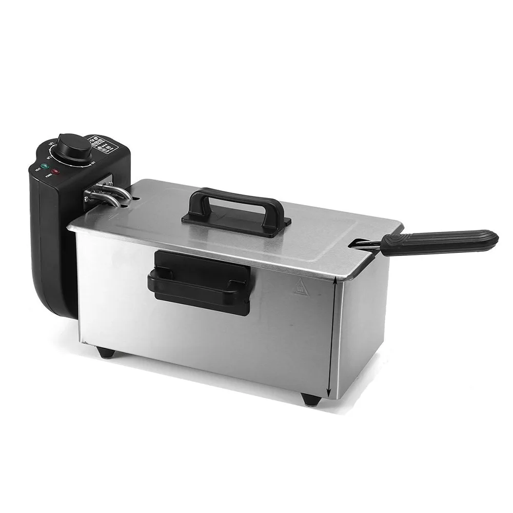 Temperature Control 3.0L Stainless Steel Deep Frying Pan Household Large Capacity French Fries Electric Fryer with Frying Net