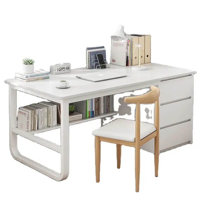 hot selling bedroom furniture laptop desk wooden study learning small modern simple computer table office desk with bookshelf