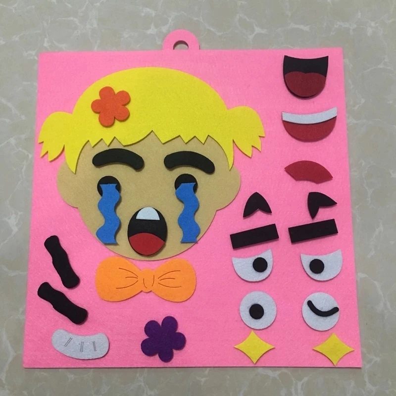 Cartoon Puzzle Educational Kids Toys Emotion Change  Puzzle Toys EVA 3D DIY Sticker