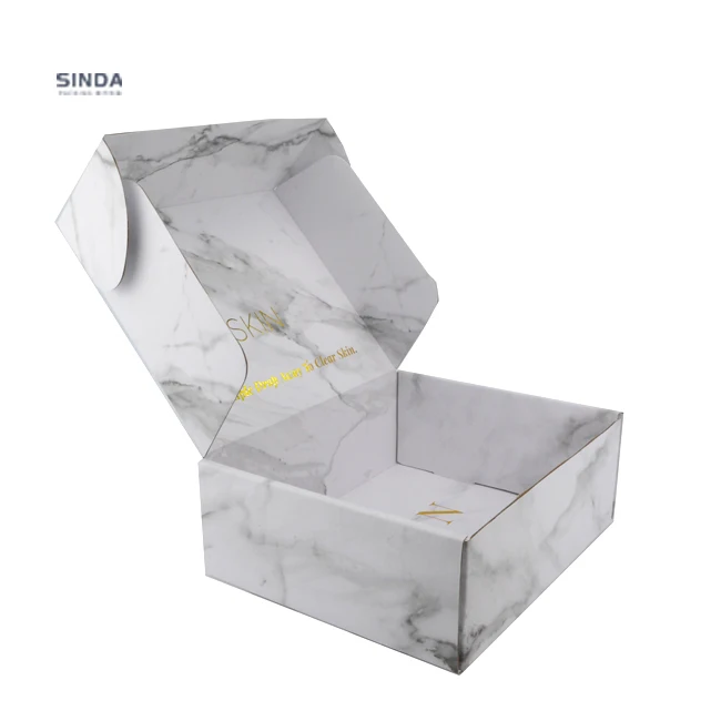 Мраморные почтовые коробки с логотипом на заказ упаковка маленькие гофрированные книжные