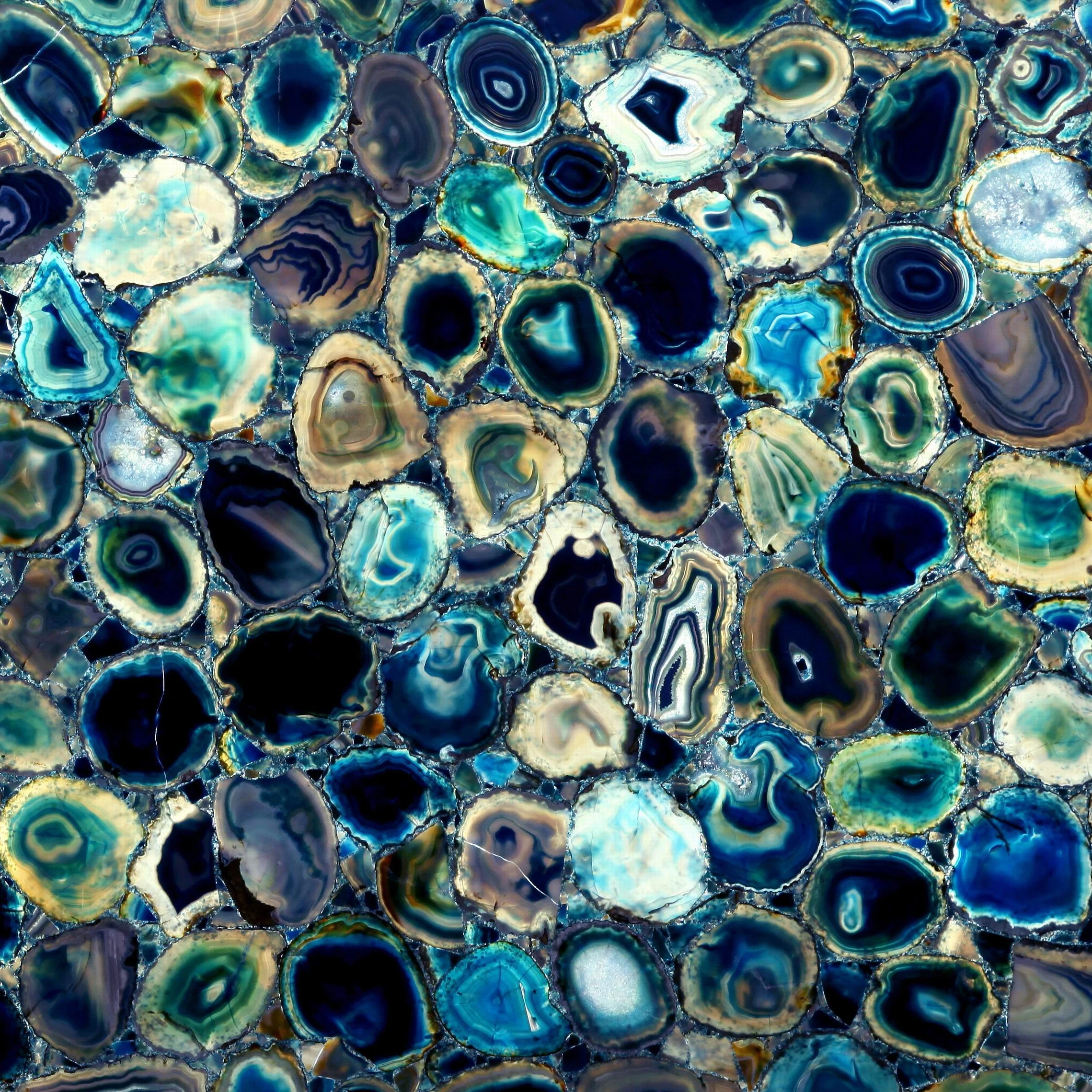 Полудрагоценный камень, голубая Агатовая плита, изготовленная на заказ для стен и столешниц