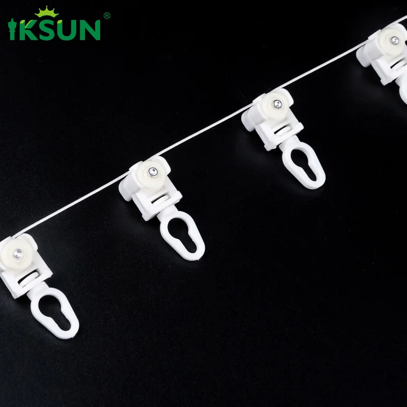 IKSUN Curtain Accessories S Fold Curtain Track Runners Strings Hanging Hooks S Wave Ripple Fold Curtain Track Runner