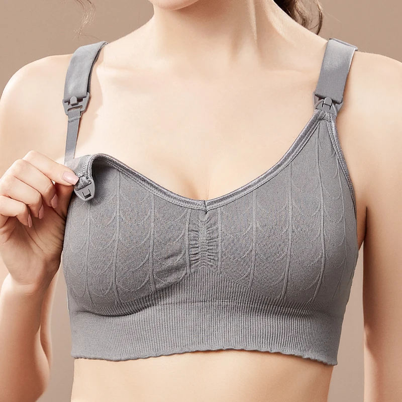 Оптовая продажа, мягкий беспроводной бюстгальтер для беременных женщин, кормящих грудью, бесшовный бюстгальтер для беременных