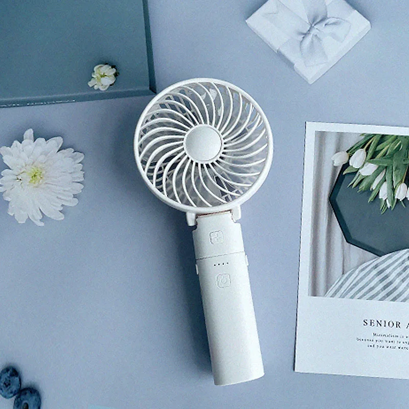New Creative USB Portable Electric Low Noise Fans Rechargeable Folding Handheld Mini Fan With Power Bank Function