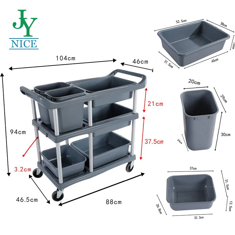 Customized good quality Kitchen Equipment Kitchen Cart 3 stage