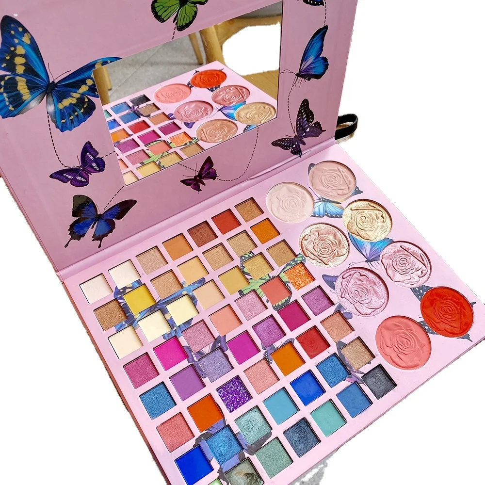 Customized color mixing colorful dream mega rainbow matte pearl large eyeshadow eye shadow palette
